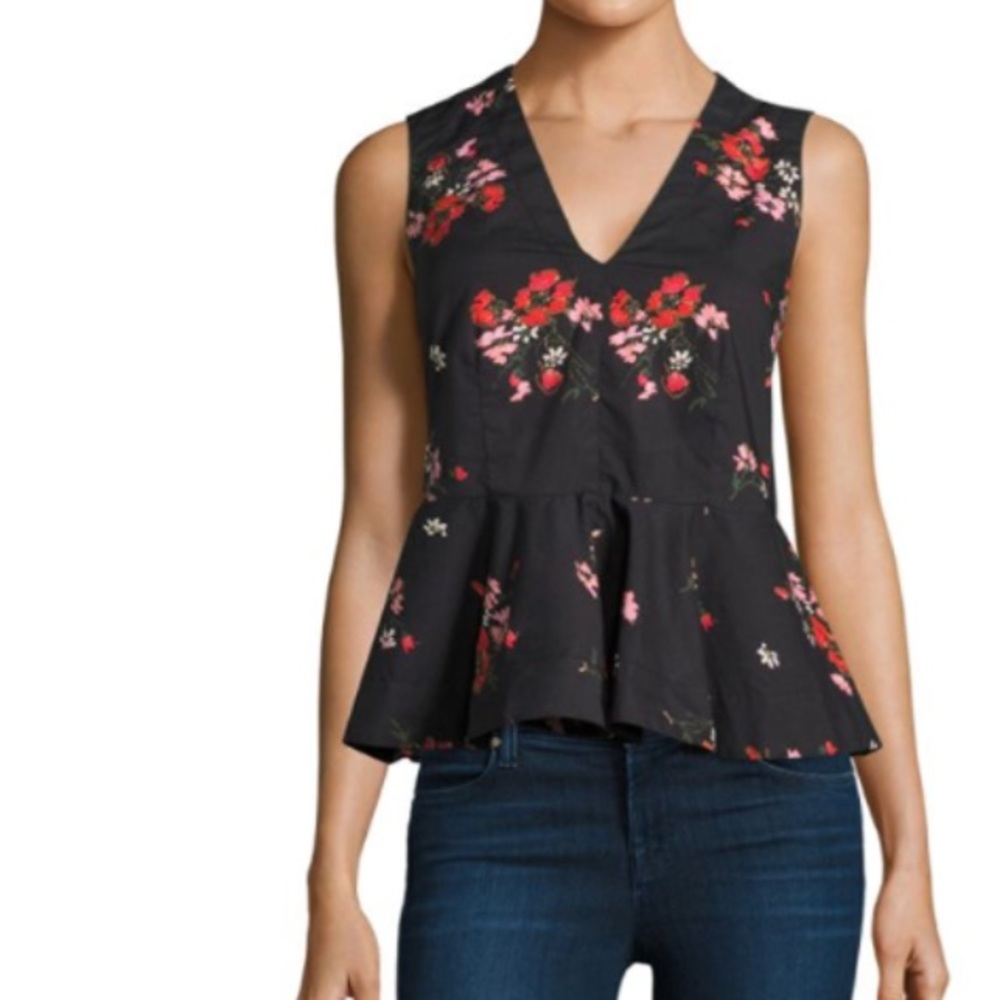 Rebecca Taylor ‘Marguerite’ Meadow Peplum Blouse